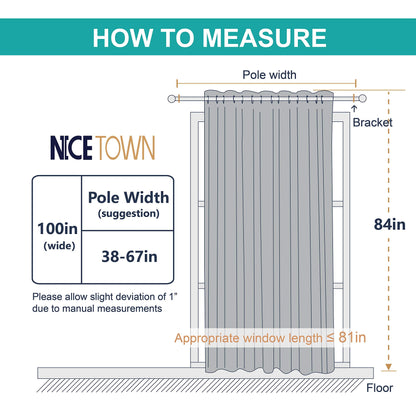 NICETOWN Halloween Lower Noise Room Divider Curtain Screen Partitions, Blackout Sound Reducing Divider Room Panel for Doorway/Glass Window/Sliding Door/Patio (1 Panel, 7ft Tall x 8.3ft Wide, Black)