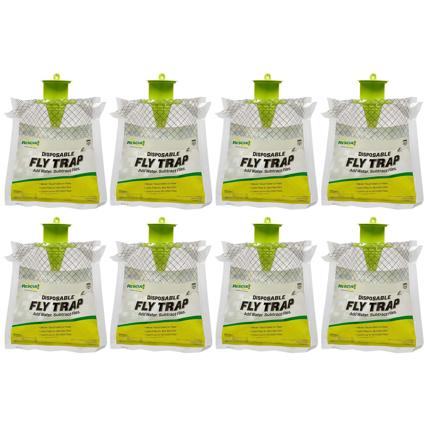 RESCUE! Outdoor Disposable Hanging Fly Trap - 8 Traps