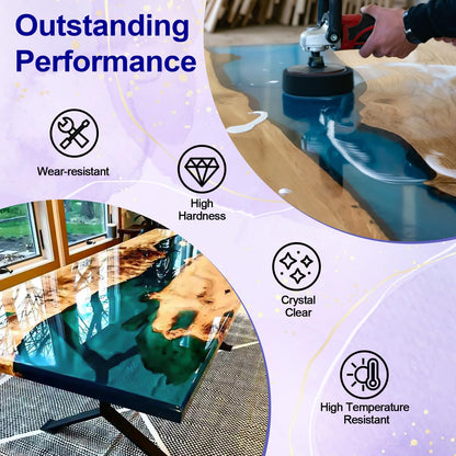 JANCHUN Crystal Clear Epoxy Resin Kit 16oz, Bubble-Free, Anti-Yellowing, Self Leveling Easy Mix 1:1 Coating and Casting Resin for Table Top, Molds, Tumbler Crafts, Painting, Jewelry, DIY Gifts