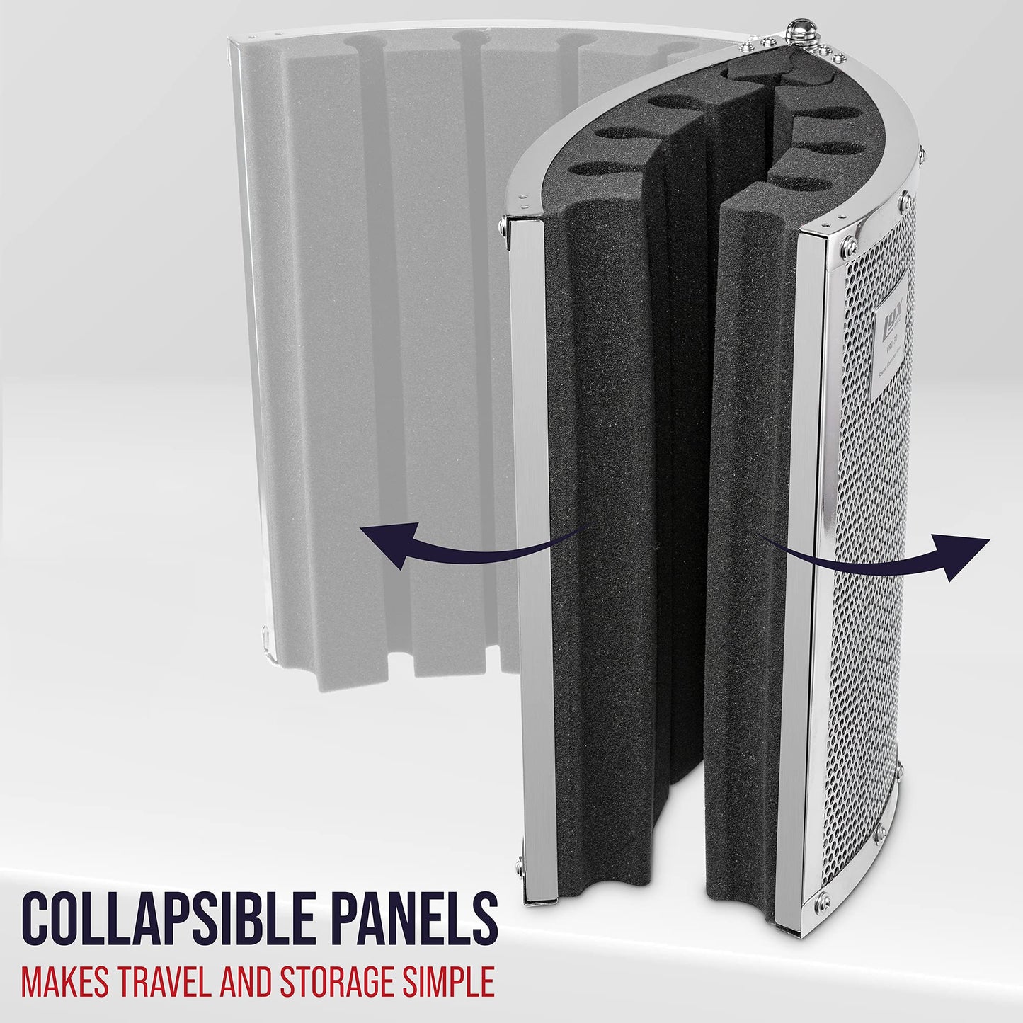 LyxPro VRI-30 Sound Absorbing and Vocal Booth Recording Microphone Isolation Shield Panel for Home Office and Studio Portable & Foldable Stand Mount Adjustable