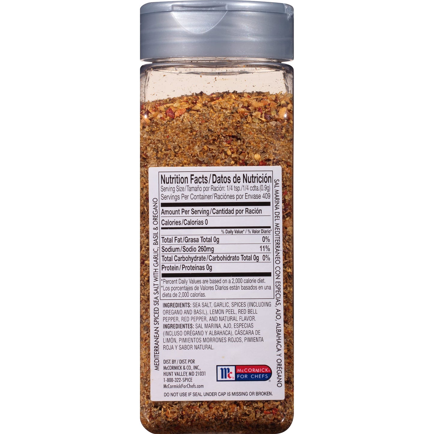 McCormick Culinary Mediterranean Spiced Sea Salt, 13 oz - One 13 Ounce Container of Mediterranean Spiced Sea Salt With Garlic, Basil, and Oregano Perfect for Soups, Salads, and More