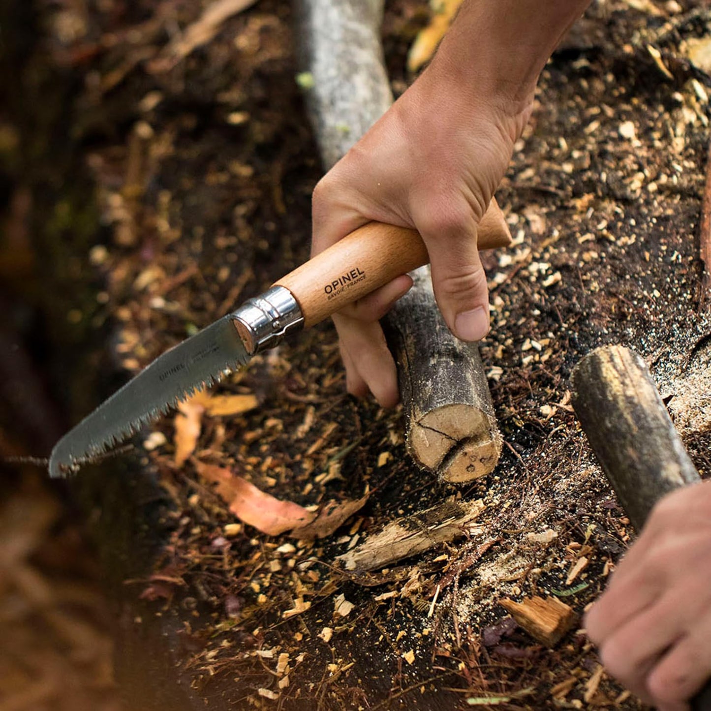 Opinel Folding Saw - Gardening and Camping Folding Carbon Steel Saw with Beechwood Handle