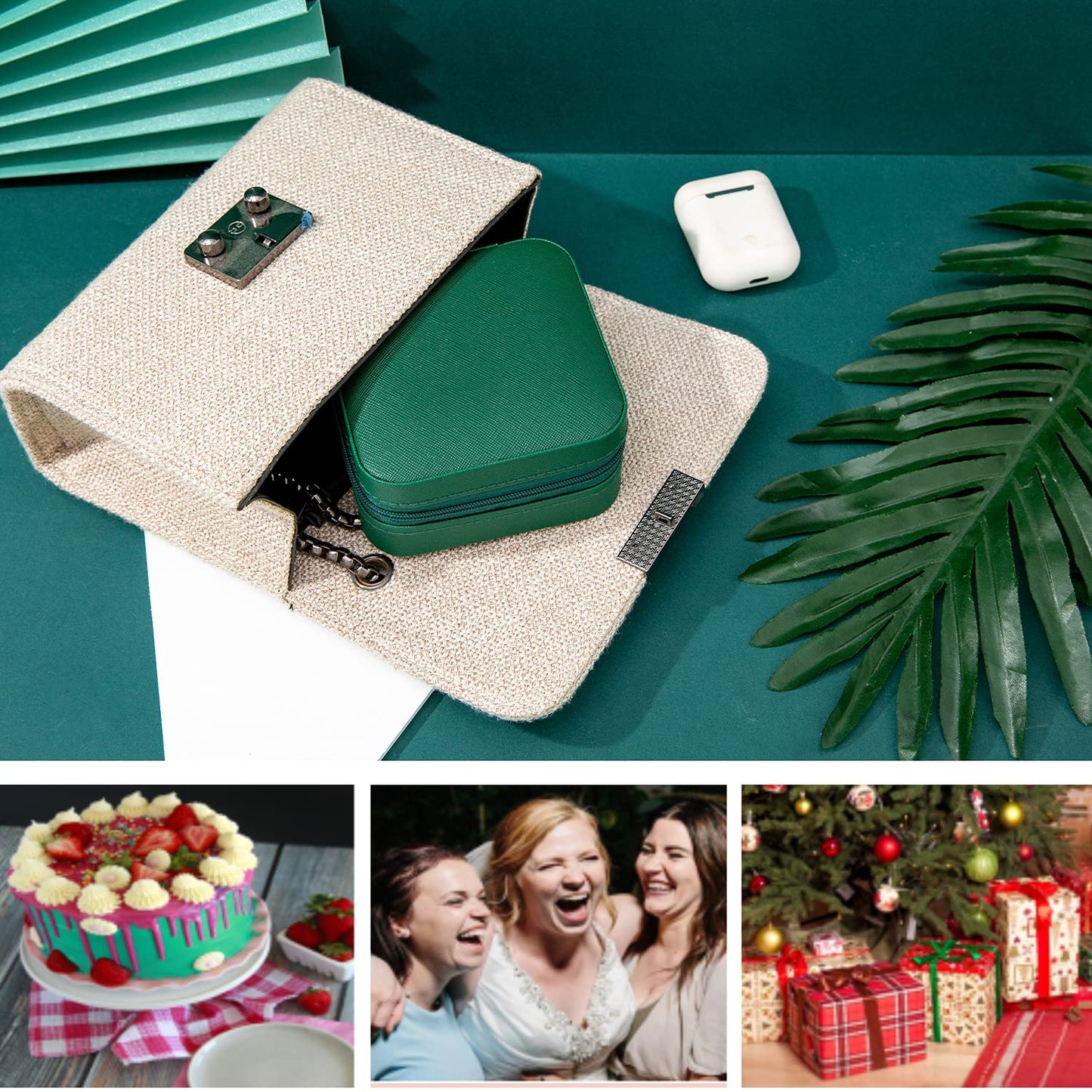 KElofoN Travel Jewelry Case and Organizer with Mirror - Gift for Women and Girls