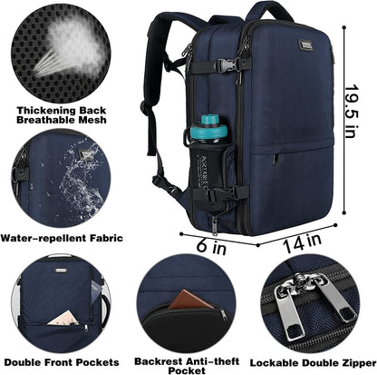 Mogplof Carry On Travel Backpack, Large Flight Approved Traveling Backpack for Women & Men, 40L Anti Theft TSA Friendly Expandable Luggage, Weekender Suitcase Fit for 17/17.3 Inch Laptop