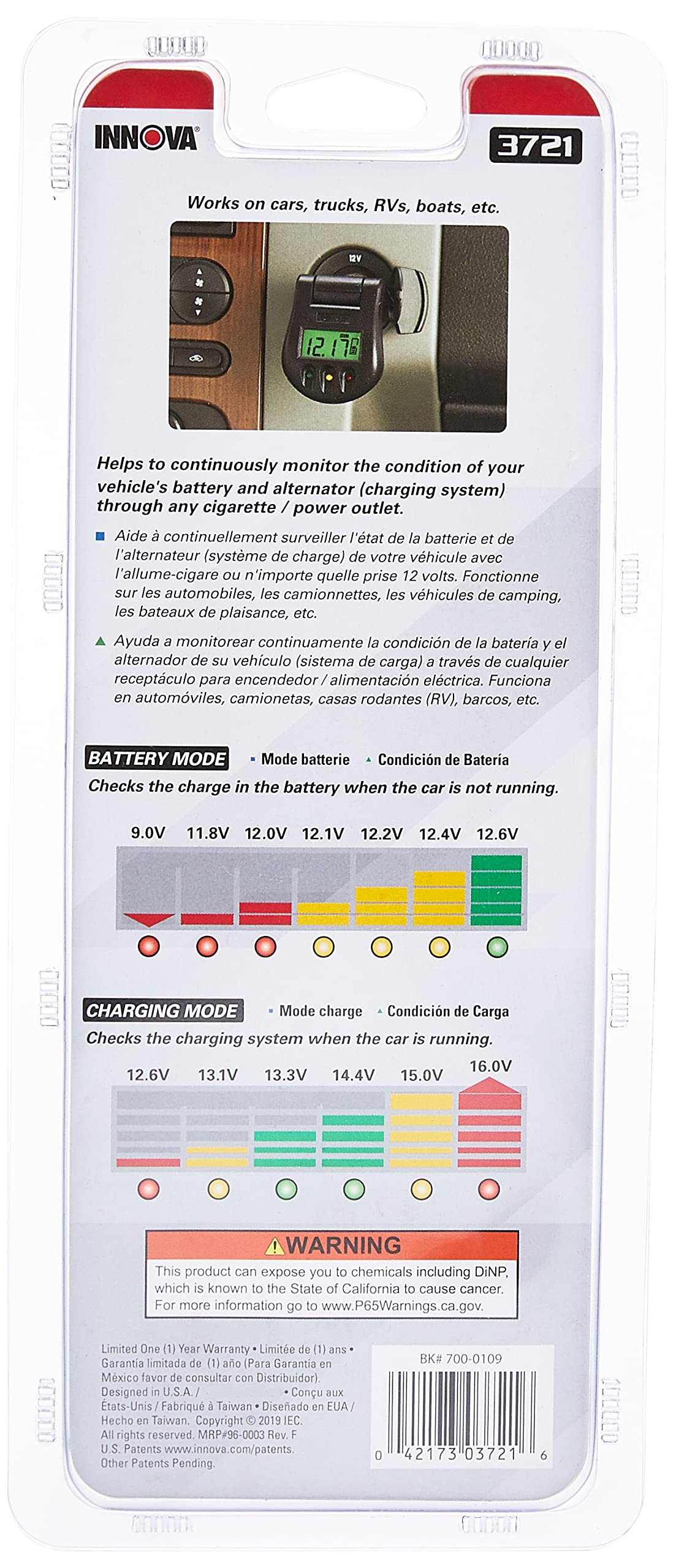 Innova 3721 Battery and Charging System Monitor