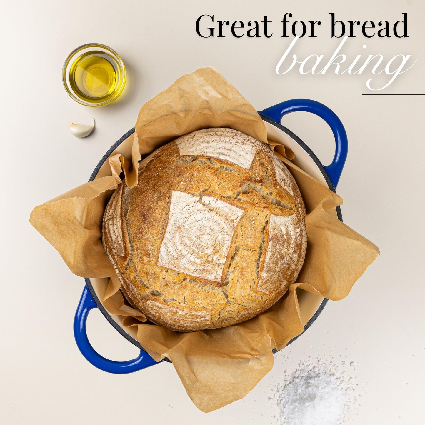 Nuovva Enamelled Cast Iron Dutch Oven Pot with Lid – 6.4 Quart Non Stick Casserole Pot – Heavy Duty & Oven Safe up to 500° F for Bread Baking, Braising, Stews, Roasting – 28cm Dark Blue