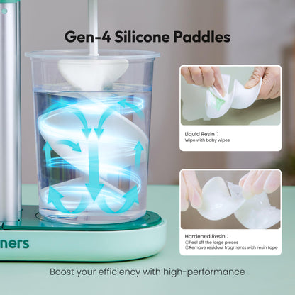 Resiners Dual-Head Resin Mixer with Spiral Silicone Paddles, Rechargeable Epoxy Mixer, Stepless Speed & Minimum Bubbles, Electric Stirrer for Resin,Silicone,Paint Mixing,Resin Tools,DIY Crafts