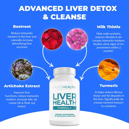 Liver Health – Liver Cleanse Detox & Repair with Artichoke Extract, Milk Thistle, Dandelion Root, Turmeric, Berberine to Healthy Liver Renew with 11 Natural Nutrients, 30 Days Supply