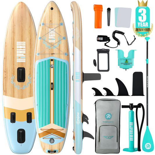 Niphean Inflatable Stand Up Paddle Board with Stabiltrac Fin Design and Durable SUP Accessories, 11’ Stable Inflatable Paddle Boards for Adults & Youth of All Skill Levels