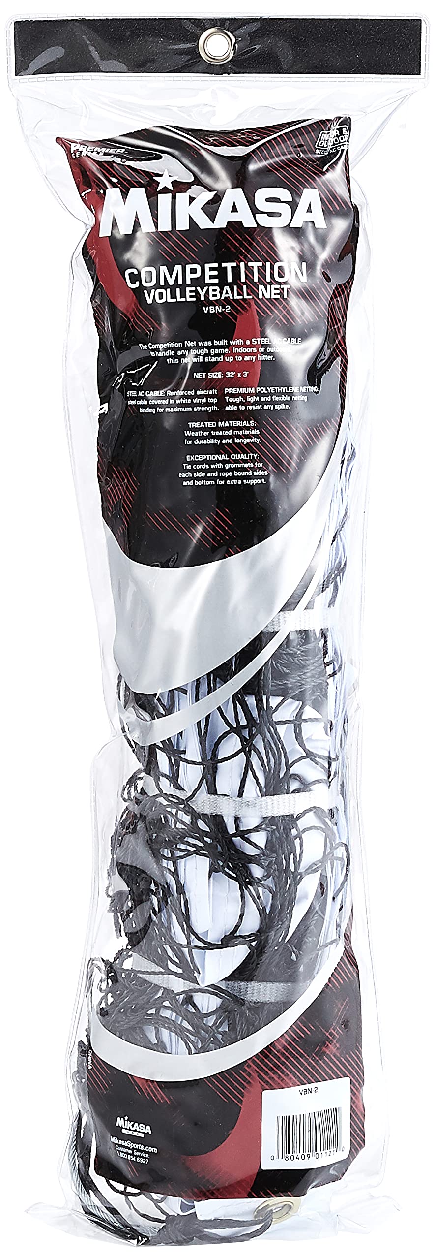 Mikasa VBN-2 Competition Volleyball Net , 32' X 3'