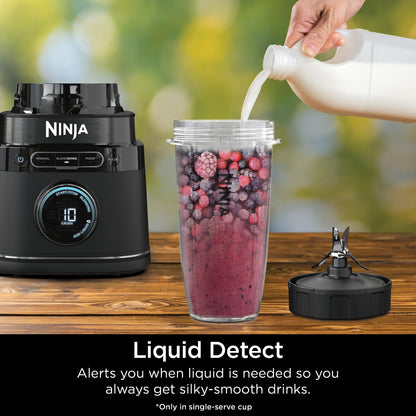 Ninja Detect Power Blender Pro + Personal Single-Serve, BlendSense Technology, For-Smoothies, Food and More, Compact Kitchen Countertop, 1800 P-Watts, 72 oz. Pitcher, (2) 24 oz. Cups, Black, TB301