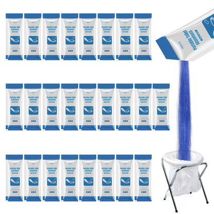 Poesie Liquid Waste Gel for Portable Toilet 25 Packets Porta Potty Degradable Absorbent Gel Poo Urine Powder for Outdoor Recreation Camping Toilet Emergency Toilet Treatment Chemicals