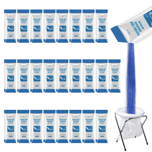Poesie Liquid Waste Gel for Portable Toilet 25 Packets Porta Potty Degradable Absorbent Gel Poo Urine Powder for Outdoor Recreation Camping Toilet Emergency Toilet Treatment Chemicals