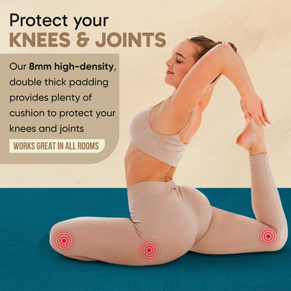 Gorilla Mats Premium Extra Large Yoga Mat – 9' x 6' x 8mm Extra Thick & Ultra Comfortable, Non-Slip Barefoot Exercise Mat – Works Great on Any Floor for Stretching, Cardio or Home Workouts