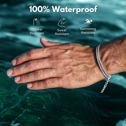 Galis Chain Bracelets For Men - Premium Stainless Steel Mens Bracelet, Silver Plated Non Tarnish Bracelet - This Snake Chain, Stylish Gifts For Him 7.5"