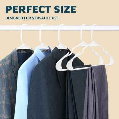 Lifemaster Plastic Clothes Hanger Set - 30 Pieces Versatile, Lightweight, Space-Saving, Non-Slip, Slim Designed, Dry and Wet Clothes Hanger Set - White