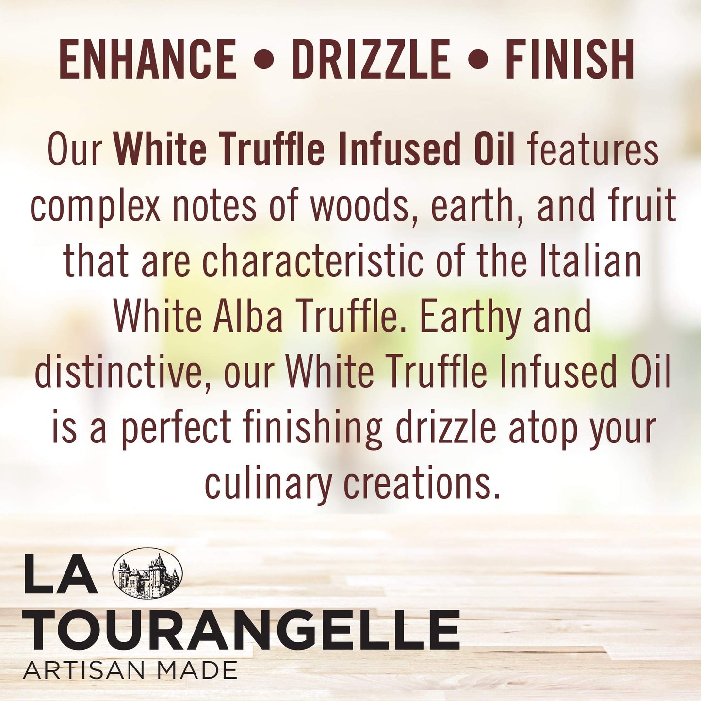 La Tourangelle, White Truffle Oil, Complex Gourmet Earthy Flavor for Drizzling over Pasta, Popcorn, Vegetables, Potatoes, Soup and More, 8.45 Fl Oz