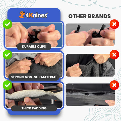 4Knines SUV Cargo Liner for Dogs, Trunk Mat for SUV, Durable Cargo Cover, Protector – Compatible with 60/40 Split Bench & Armrest Pass-Through, Waterproof, Machine Washable, Non-Slip (Large, Black)