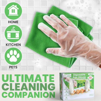Keppi 600 Pack Disposable Food Prep Gloves – Clear Polyethylene, Latex-Free, BPA-Free, Powder-Free – Bulk Kitchen Cooking, Catering, BBQ, Baking, Restaurant, Food Handling & Serving Gloves