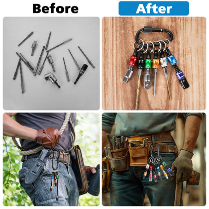 12PCS Bit Holders 1/4 Socket, Hex Shank Screwdriver Bit Holder for Impact Driver Drill Bit Keychain Extension Bar Quick Release Easy Change, Screwdriver Bit Holders for Tools & Home Improvement Gift