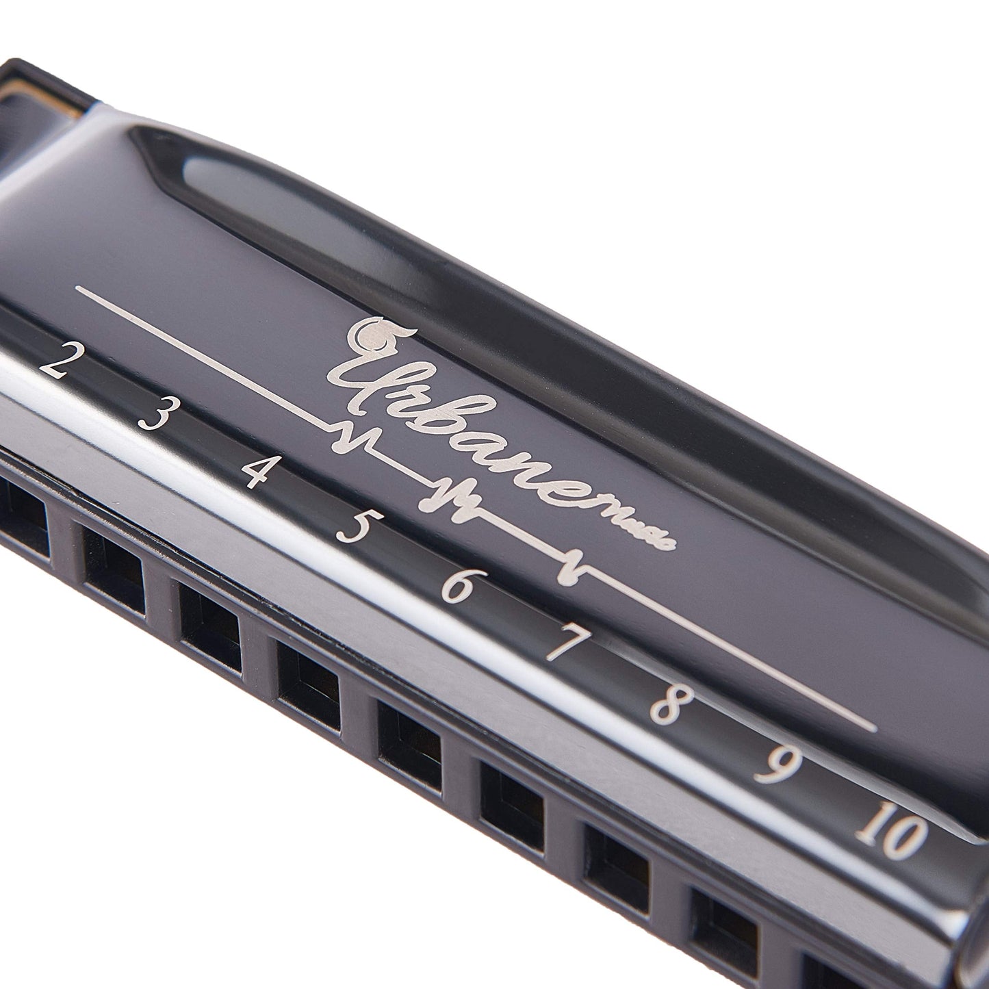 Harmonica 10 Holes 20 Tunes Mouth Organ Blues Deluxe Harmonica, Key of C for Beginner, Adults, Kids Gift, Black