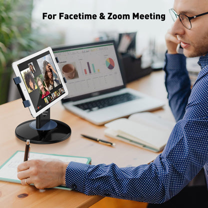 AboveTEK Retail Kiosk iPad Stand, 360° Rotating Commercial POS Tablet Stand, Fits 6"-13" (Screens) iPad mini Pro-Business Swivel Tablet Holder, for Store Office Reception Kitchen Desktop (Black)