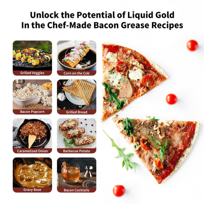 68oz 304 Stainless Steel Deep Fryer Pot with Basket & Strainer, Large Capacity Bacon Grease Container for Kitchen,Frying, Cooking, Camping,Oil Filter Container - Dishwasher Safe (68oz/2L/2.1Qt)