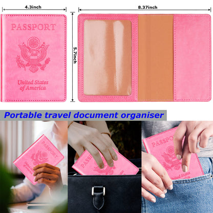 Herain Passport Holder for Travel Cruise Essentials 2 Pcs, Passport Cover Wallet Case Women Men Family, Passports Book Holders Travel Gifts Accessories Vacation Must Haves
