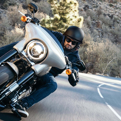 AHR Motorcycle Helmet German Style Half Helmet for Bike Cruiser Scooter Chopper Half Face Helmet for Men Women DOT Approved, Run-G (Matte Black, L)