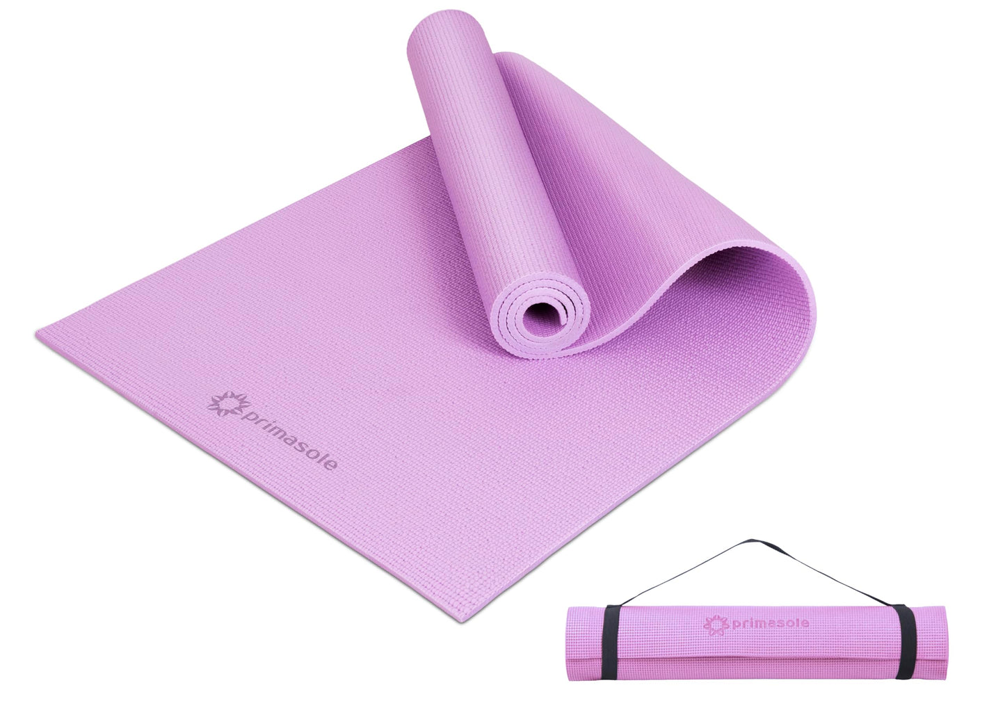 Primasole Yoga Mat with Carry Strap for Yoga Pilates Fitness and Floor Workout at Home and Gym 1/4 thick (Quartz Purple Color) PSS91NH004A