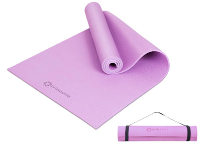 Primasole Yoga Mat with Carry Strap for Yoga Pilates Fitness and Floor Workout at Home and Gym 1/4 thick (Quartz Purple Color) PSS91NH004A