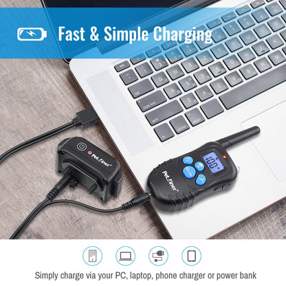 Petrainer Shock Collar for Dogs - Waterproof Rechargeable Dog Training E-Collar with 3 Safe Correction Remote Training Modes, Shock, Vibration, Beep for Dogs Small, Medium, Large