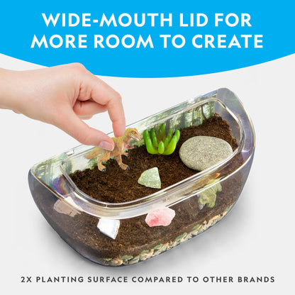 NATIONAL GEOGRAPHIC Light Up Terrarium Kit for Kids - Build a Dinosaur Habitat with Real Plants & Gemstones, Science Kit Gift for Boys & Girls, Dinosaur Toys for Kids (Amazon Exclusive)