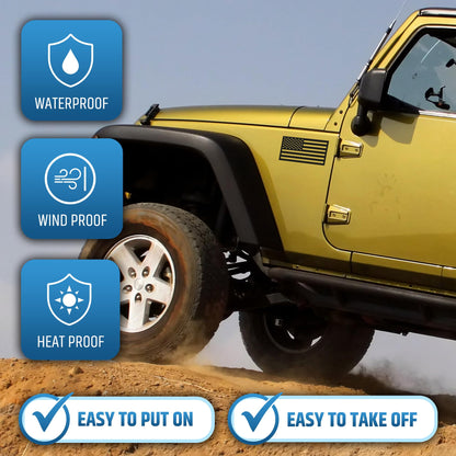 Premium American Flag Magnets for Trucks and Cars (3 Pack) + Bonus Reverse Design | Magnetic US Flags Cut-Out | Powerful Magnet - Will Never Fall Off Your Vehicle | Black | Not for Aluminum Cars