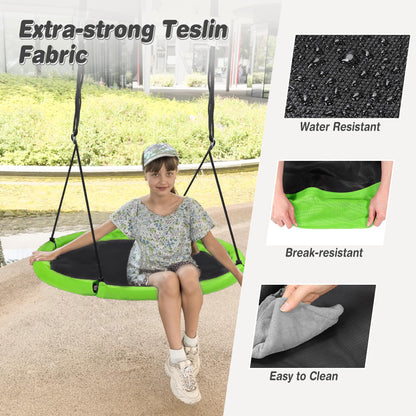 RedSwing 40" Flying Saucer Tree Swing for Kids Outdoor, Large Round Tire Swings for Trees and Swingset, Strong Heavy Duty for Outside Playground, 500LBS Weight Capacity, Green