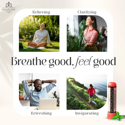 Peppermint Inhaler Nasal Stick - Aromatherapy Nasal Inhaler, Portable Nose Inhaler Stick, Non Drowsy Motion Sickness Stick with Peppermint Essential Oil, Aromatherapy Inhaler Stick, Aroma Inhaler
