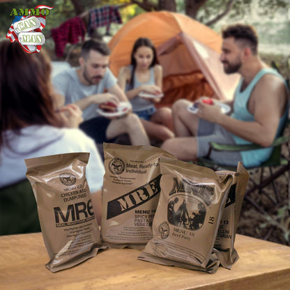 Meals Ready to Eat Surplus (Pack of 4) - MRE Emergency Food Rations w/Assorted Flavors for Camping, Survival & More - 2015 Package date or Newer