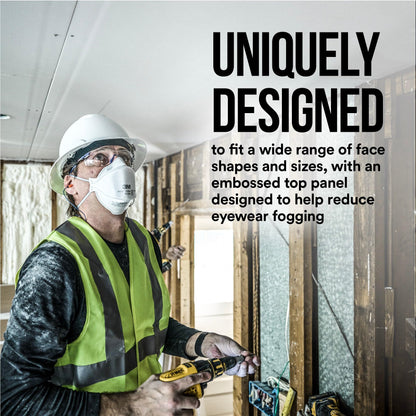 3M Aura Particulate Respirator 9205+ N95, Lightweight, Three Panel Designed Respirator Helps Provide Comfortable And Convenient Respiratory Protection, 10-Pack