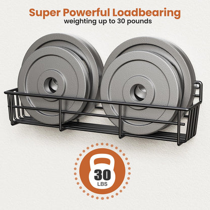 Mystozer 5 Pack Spice Rack Seasoning Organizer Wall Mount, Screw or Adhesive Hanging Shelf Basket Spice Organizer Shelf for Kitchen, Black