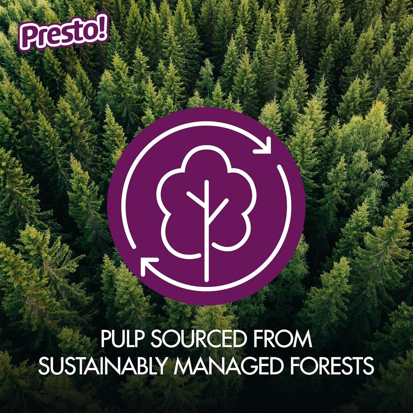 Amazon Brand - Presto! 2-Ply Ultra-Strong Toilet Paper, 12 Mega Rolls Toilet Paper = 60 regular rolls, 308 Sheet (Pack of 12), Unscented