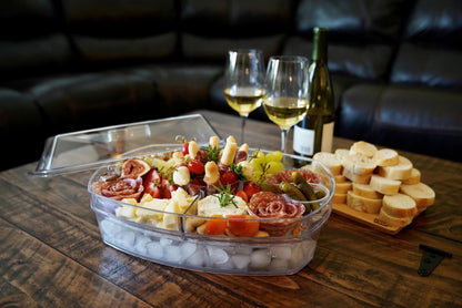 Prodyne Ice Party Platter, 15 1/2" x 11" x 6", Clear