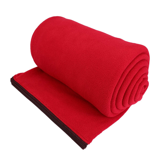 OSAGE RIVER Sleeping Bag Liner, Microfiber Fleece Travel Sheet Sleep Sack for Camping Travel Backpacking, Lightweight Zippered Sleeping Bag Inner Liner, Adults & Kids, Red