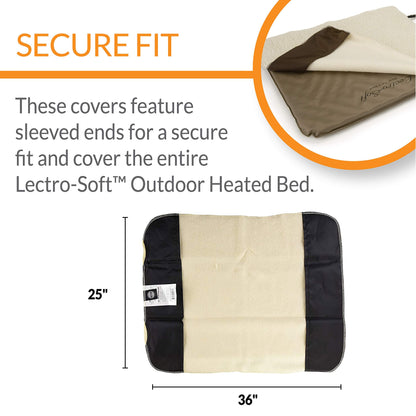 K&H Pet Products Lectro-Soft Outdoor Heated Dog & Cat Bed Replacement Cover, Fits K&H Lectro-Soft Large Beds (Heated Bed Sold Separately), Machine Washable Soft Fleece Cover - 36 X 25in