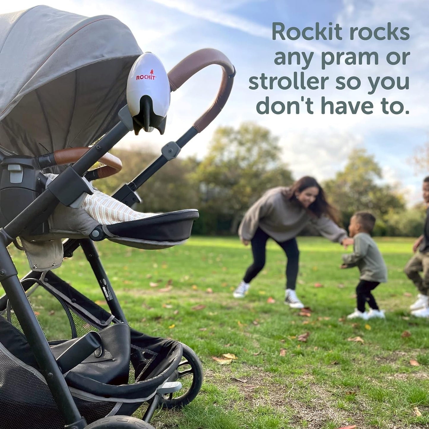 Rockit Baby Rocker USB Rechargeable - Hands-Free Portable Rocker Sleep Aid Soother Gently Rocks Stroller or Buggy - Adjustable Speed 60-Min Timer - Fits Pushchairs & Prams Creates Automatic Bouncer