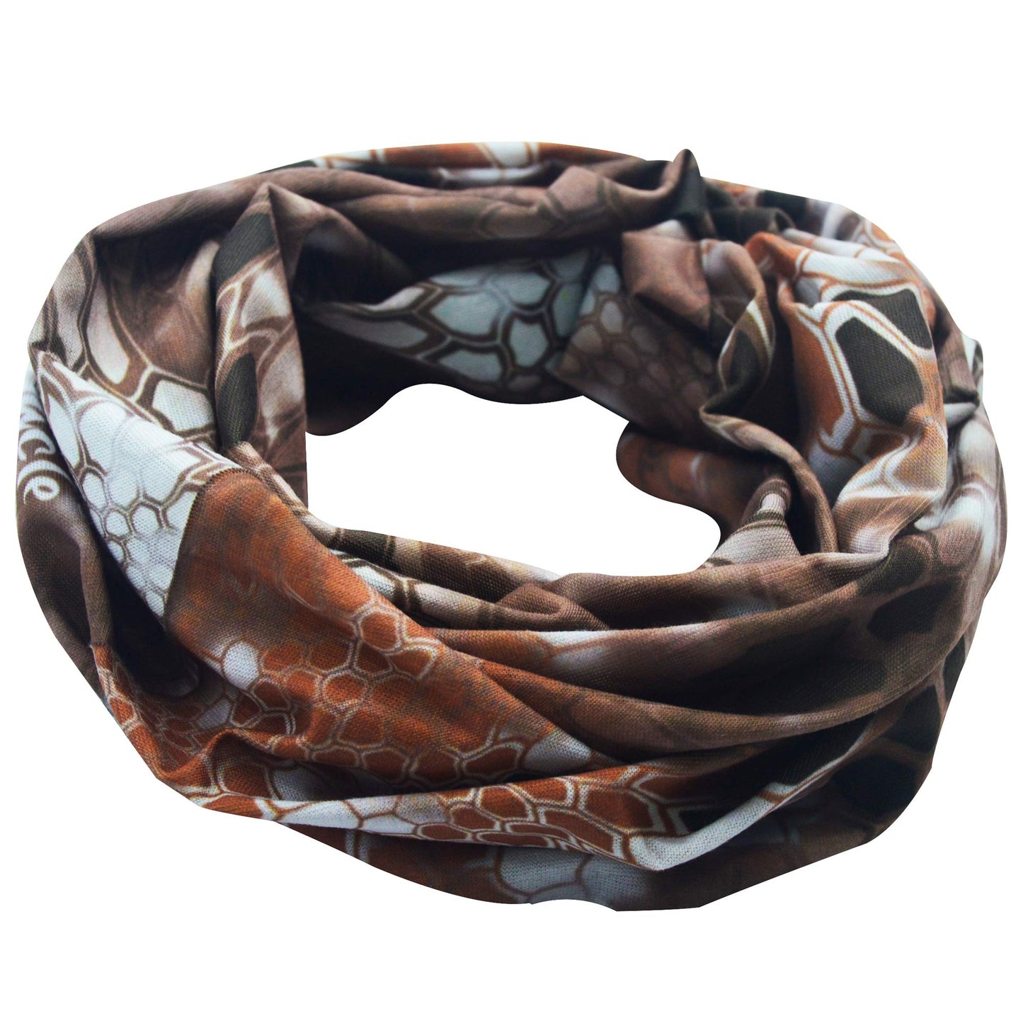 Obacle Face Mask for Sun Dust Wind Protection Breathable Seamless Face Mask Headband Bandana for Men Women Thin Neck Gaiter for Motorcycle Fishing Hunting Outdoor Sport (Python Skin Light Brown)