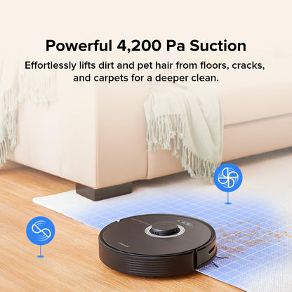 roborock Q7 Max+ Robot Vacuum and Mop with Auto-Empty Dock Pure, Hands-Free Cleaning for up to 7 Weeks, APP-Controlled Mopping, 4200Pa Suction, No-Mop&No-Go Zones, 180mins Runtime, Works with Alexa