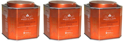 Harney & Sons Hot Cinnamon Spice Tea - 30 Tea Sachets (Pack of 3) - Black Tea with Oranges & Sweet Cloves