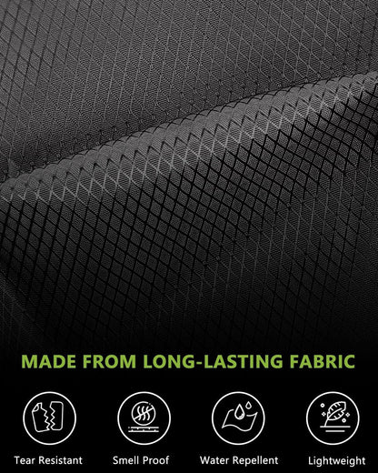 OZCHIN Smell Proof Bag with Lock – Activated Carbon Fiber Smell Proof Container with Combination Lock, Airtight Zipper, Odor Proof Case for Travel, Daily Use, Gifts Ideas 11 X 8 Inch (Black)