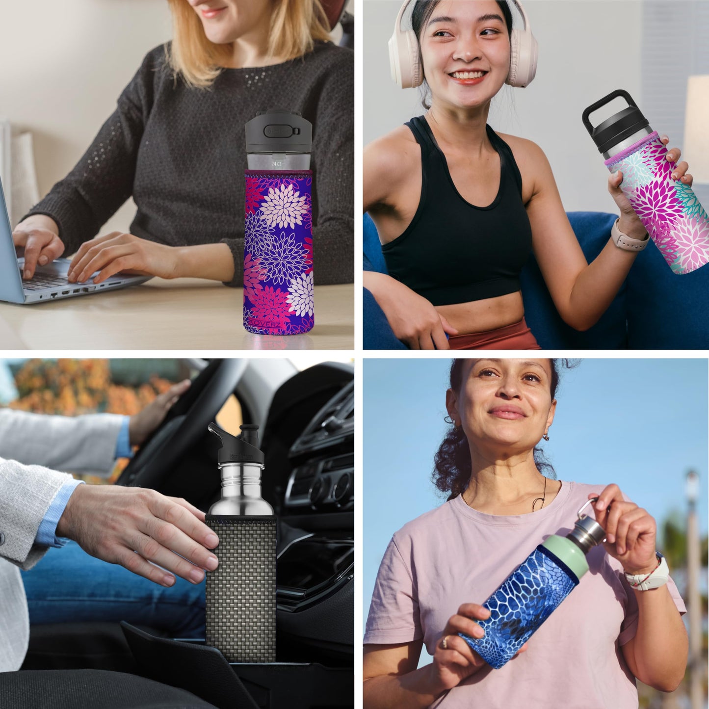 Koverz 24-30oz 750ml Water Bottle Carrier with Shoulder Strap, Water Bottle Insulator - Midnight Mums