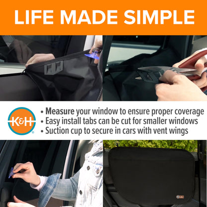 K&H Pet Products Car Door Protector for Dogs, 2 Pack Waterproof Interior Pet Car Door Protector from Dog Scratching, Stay Put Cover Design, Fits Most Vehicles, Washable - 27 x 19in Black
